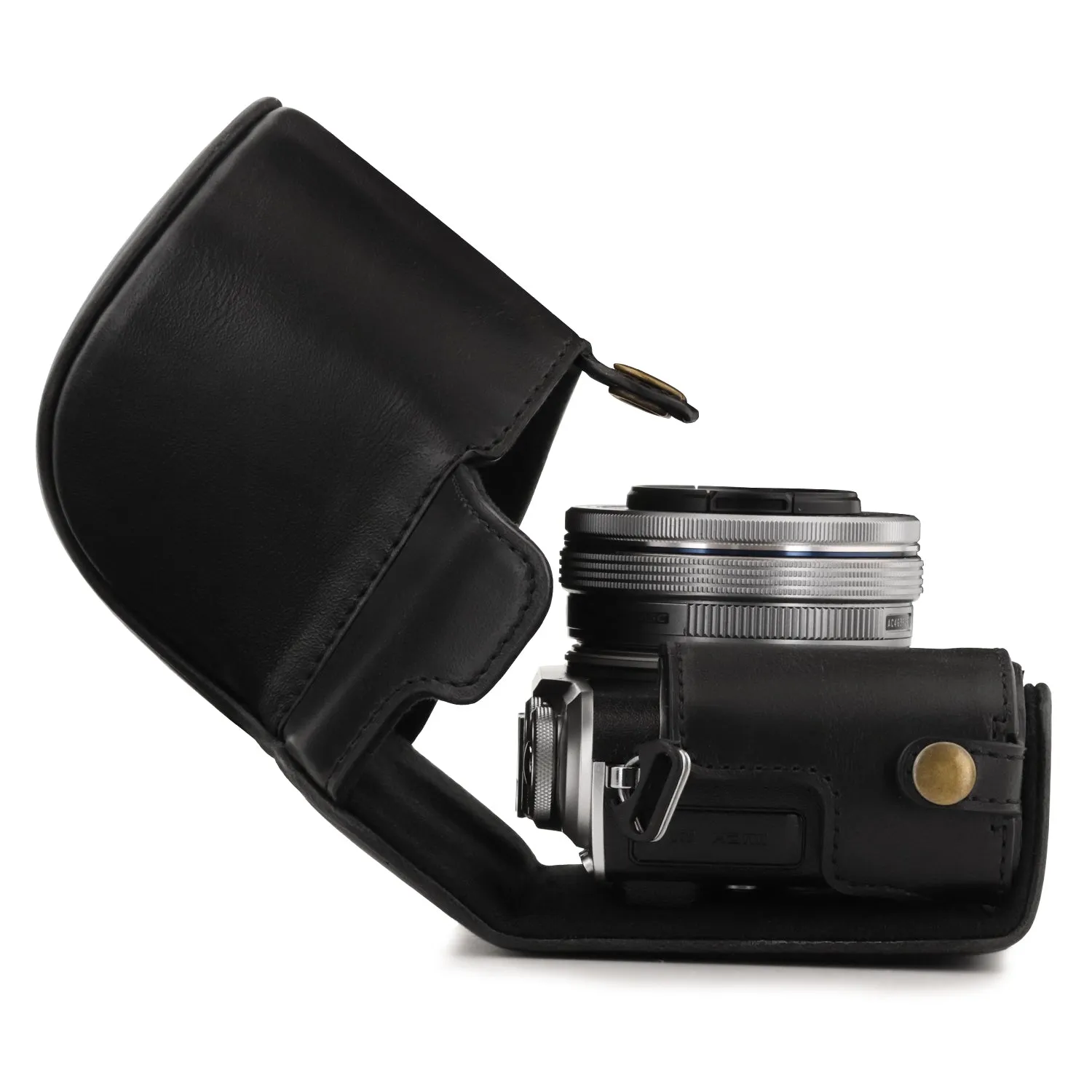 MegaGear Olympus PEN E-PL10, PEN E-PL9 (14-42mm) Ever Ready Leather Camera Case and Strap
