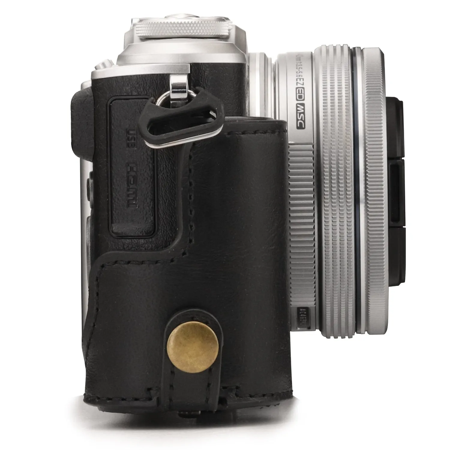 MegaGear Olympus PEN E-PL10, PEN E-PL9 (14-42mm) Ever Ready Leather Camera Case and Strap