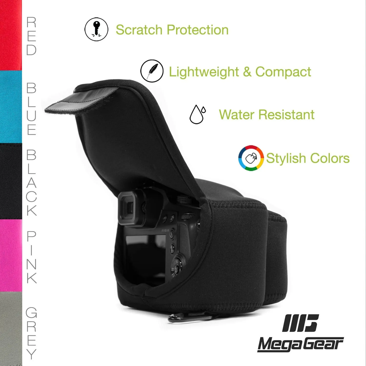 MegaGear Panasonic Lumix DC-FZ80, DC-FZ70, FZ72, DC-FZ82 Ultra Light Neoprene Camera Case