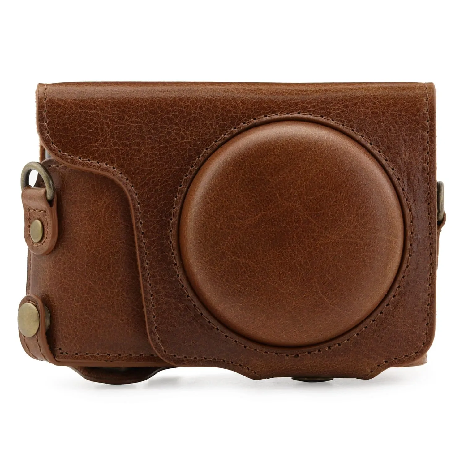 MegaGear Panasonic Lumix DC-ZS200, DC-TZ200, DMC-ZS100, DMC-TZ100 Ever Ready Top Grain Leather Camera Case and Strap