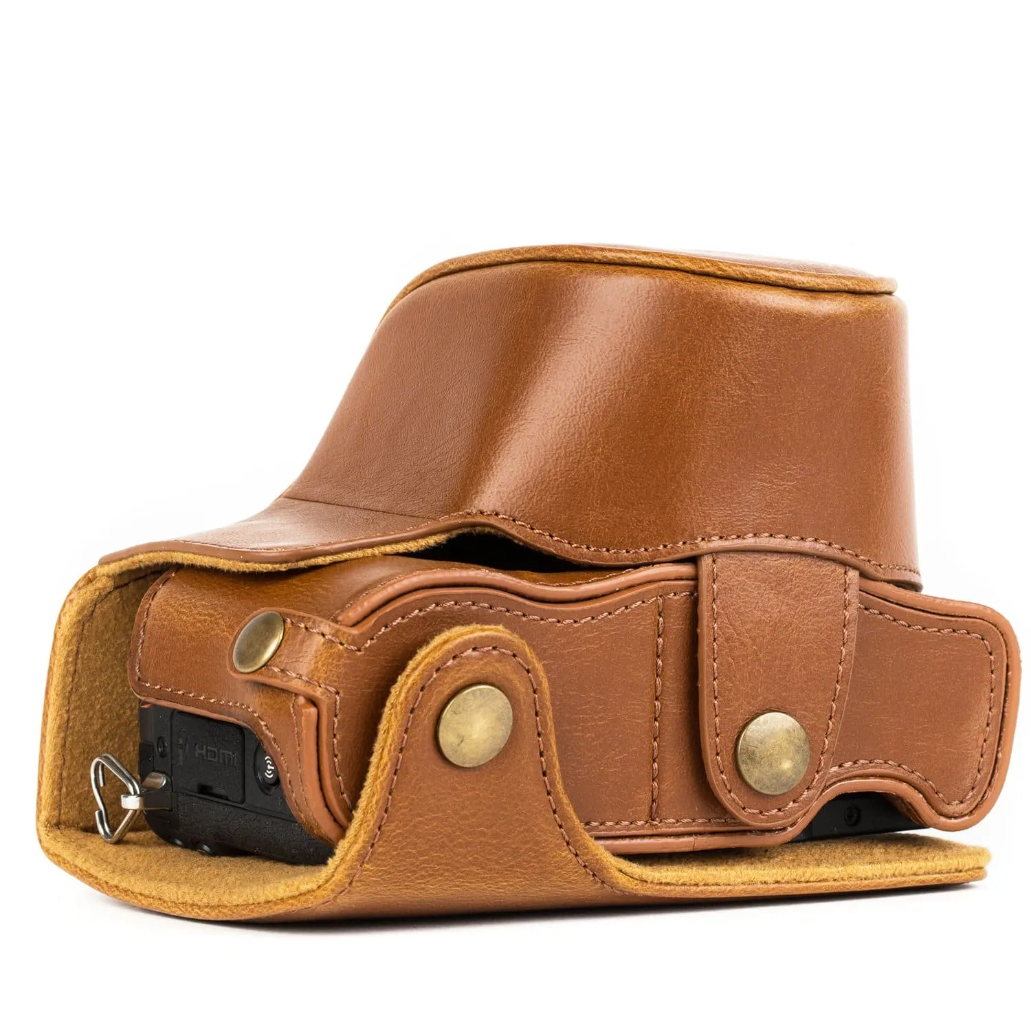 MegaGear Panasonic Lumix DMC-GX85, DMC-GX80 (12-32mm) Ever Ready Leather Camera Case and Strap