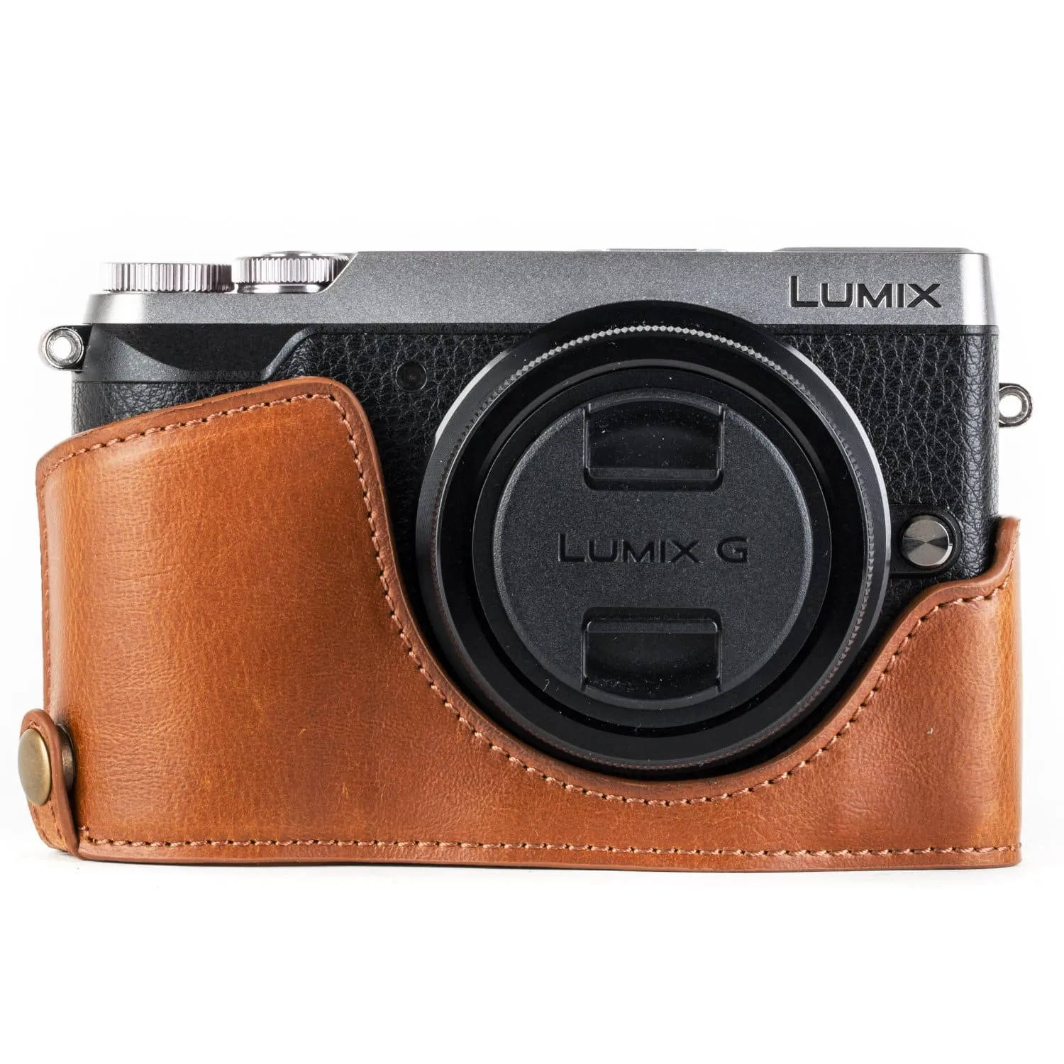 MegaGear Panasonic Lumix DMC-GX85, DMC-GX80 (12-32mm) Ever Ready Leather Camera Case and Strap