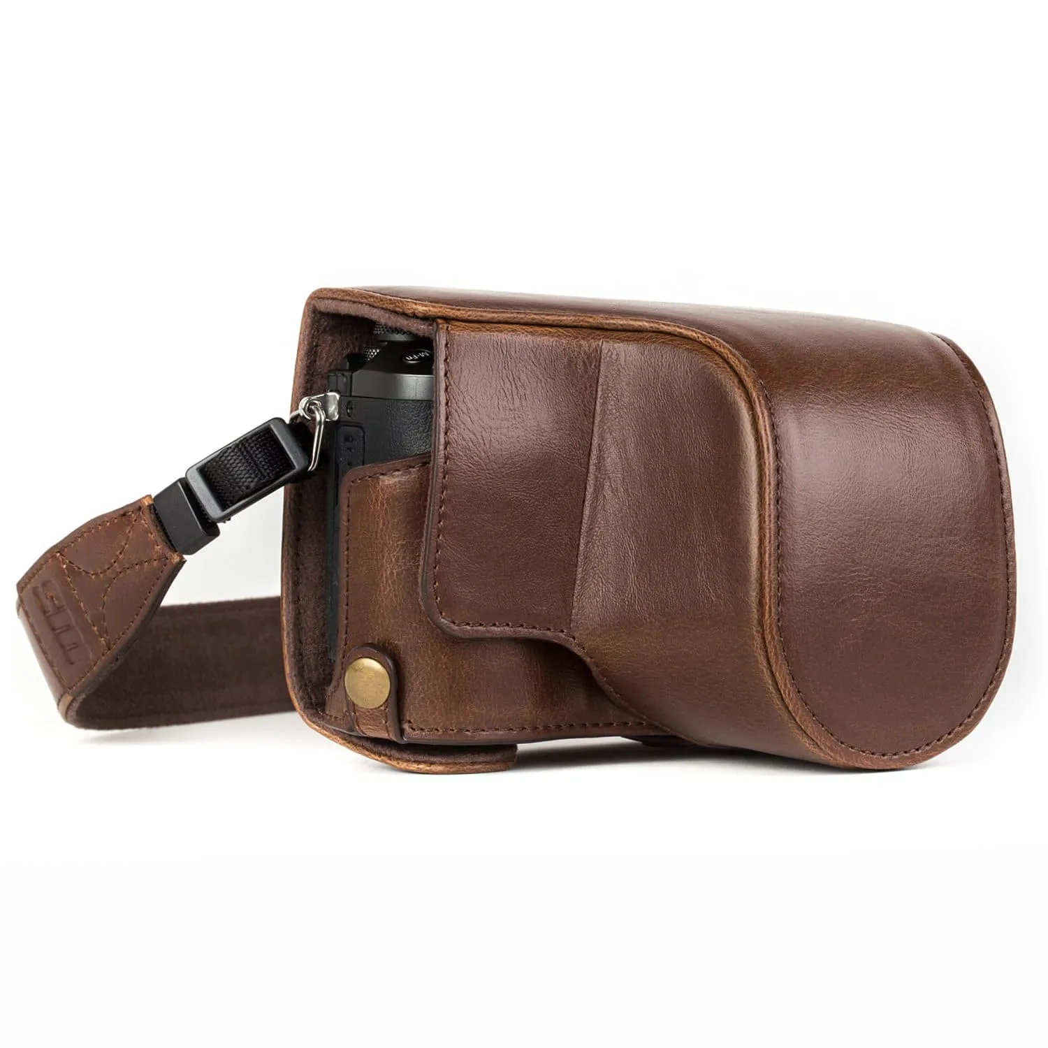 MegaGear Panasonic Lumix DMC-GX85, DMC-GX80 (12-32mm) Ever Ready Leather Camera Case and Strap