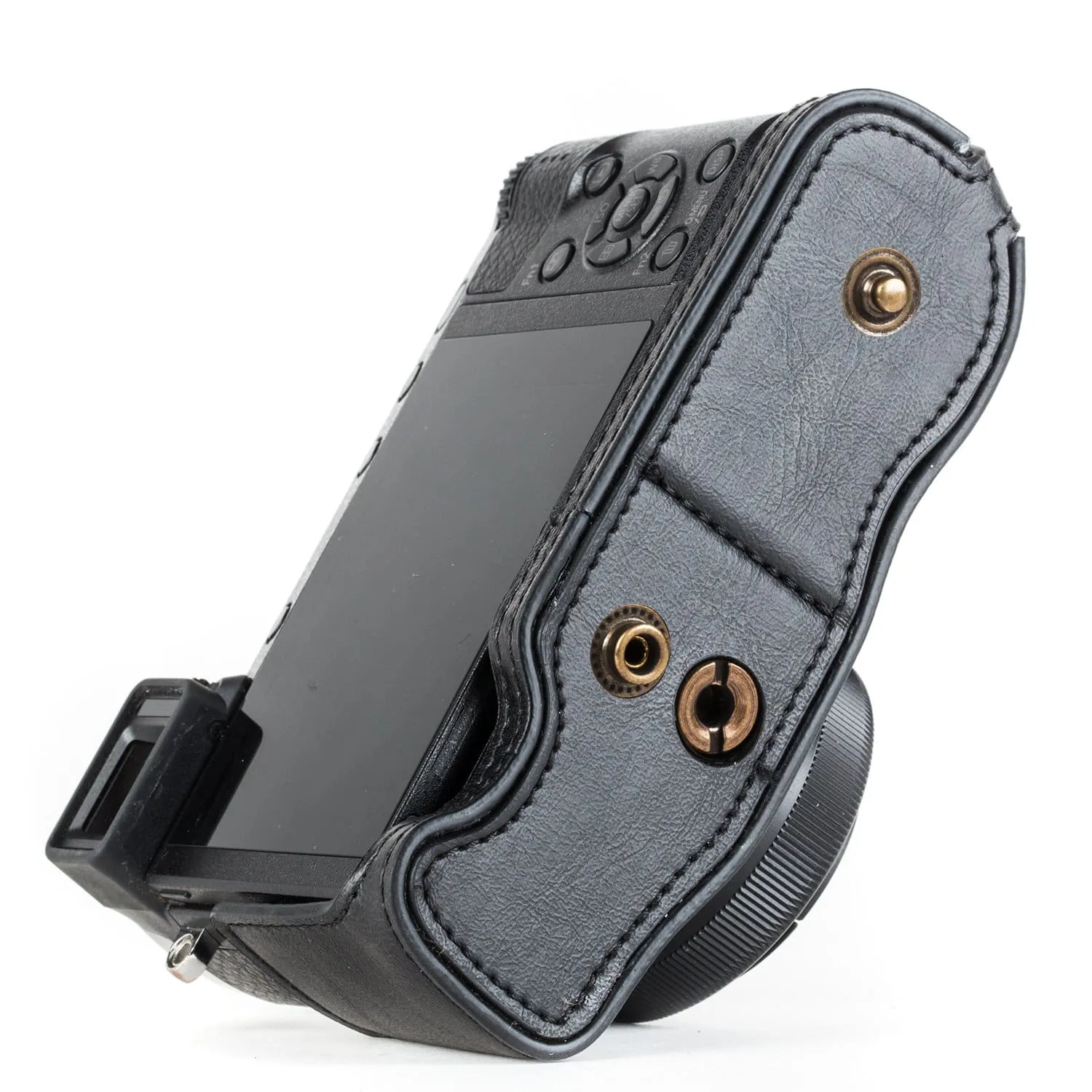 MegaGear Panasonic Lumix DMC-GX85, DMC-GX80 (12-32mm) Ever Ready Leather Camera Case and Strap