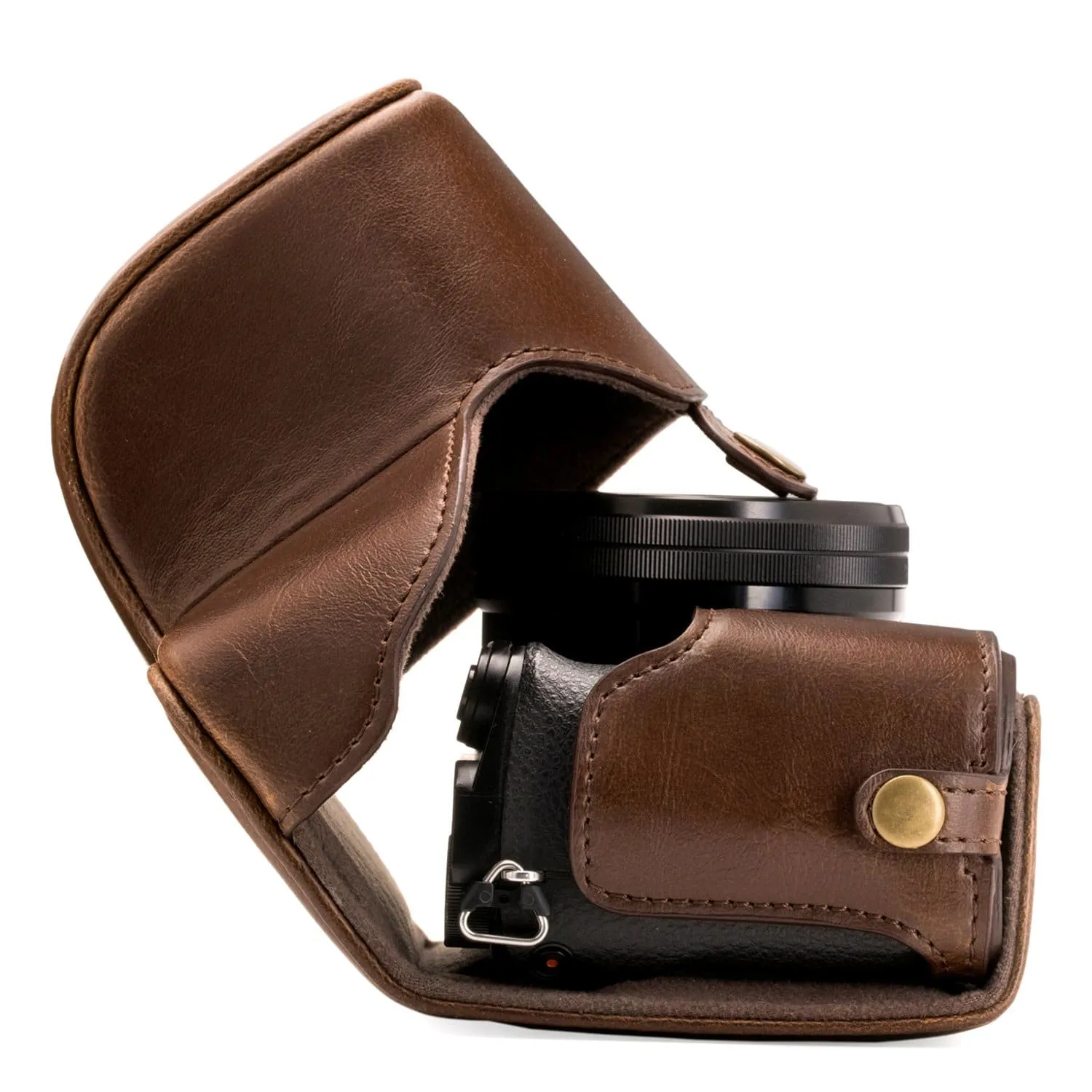 MegaGear Sony Alpha A6300, A6000 (16-50 mm) Ever Ready Leather Camera Case and Strap