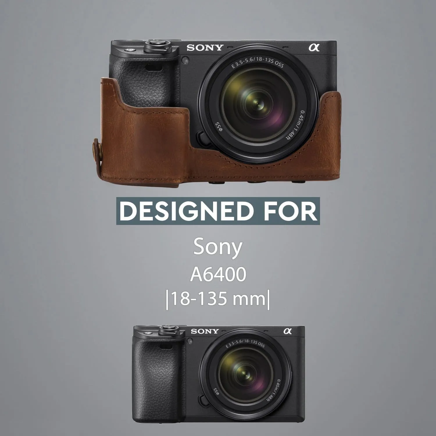 MegaGear Sony Alpha A6400, A6100 (18-135mm) Ever Ready Leather Camera Case