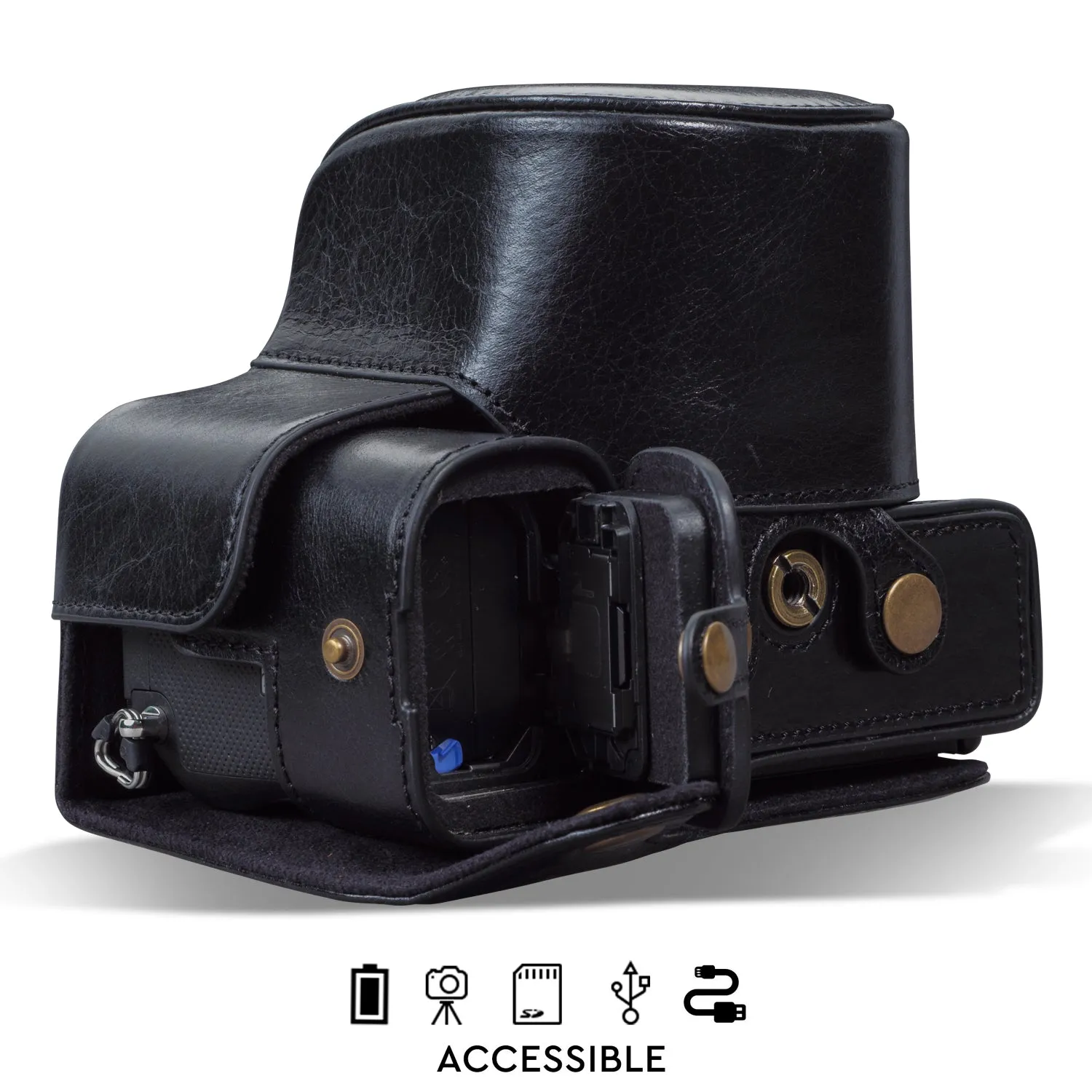 MegaGear Sony Alpha A7C Ever Ready Genuine Leather Camera Case