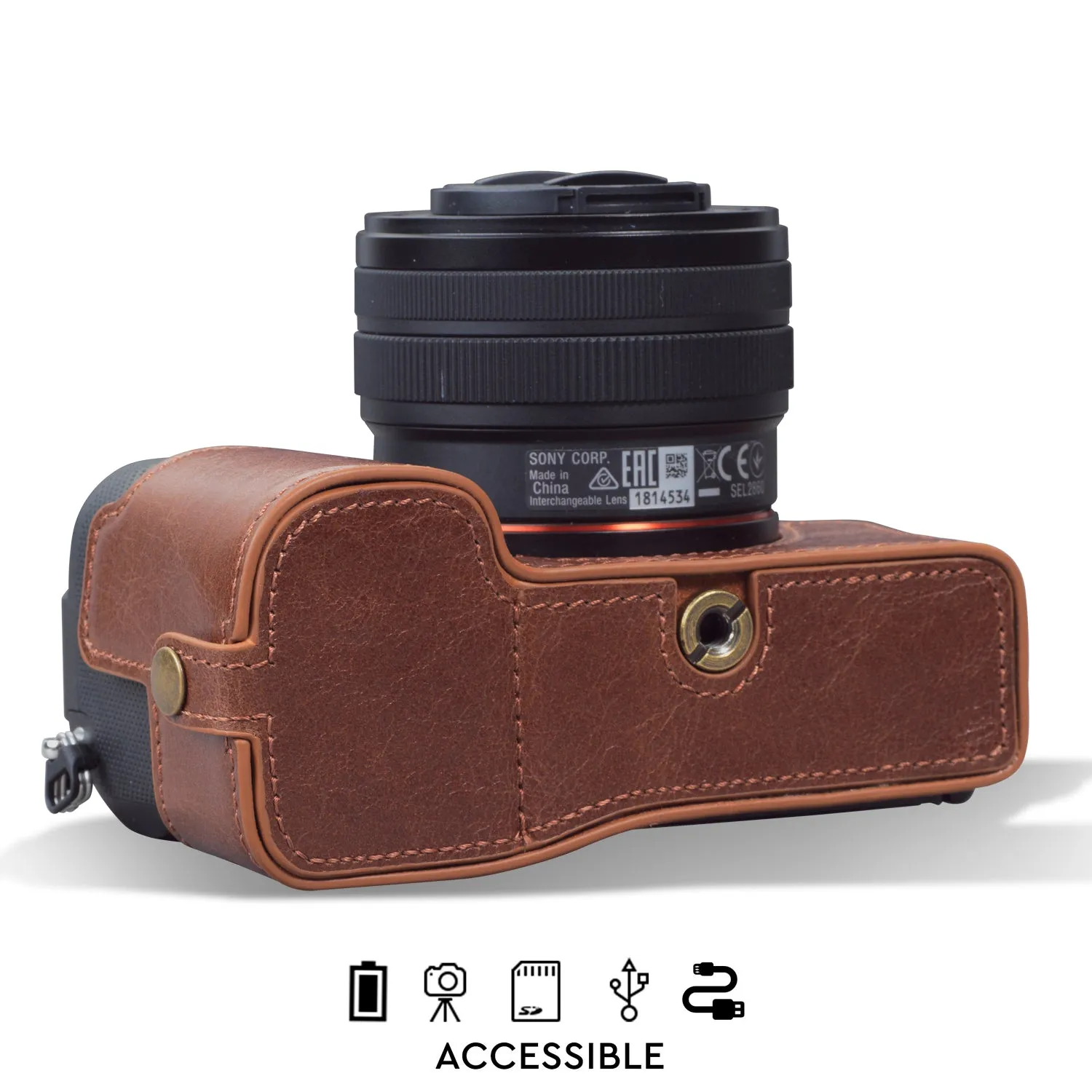 MegaGear Sony Alpha A7C Ever Ready Genuine Leather Camera Half Case