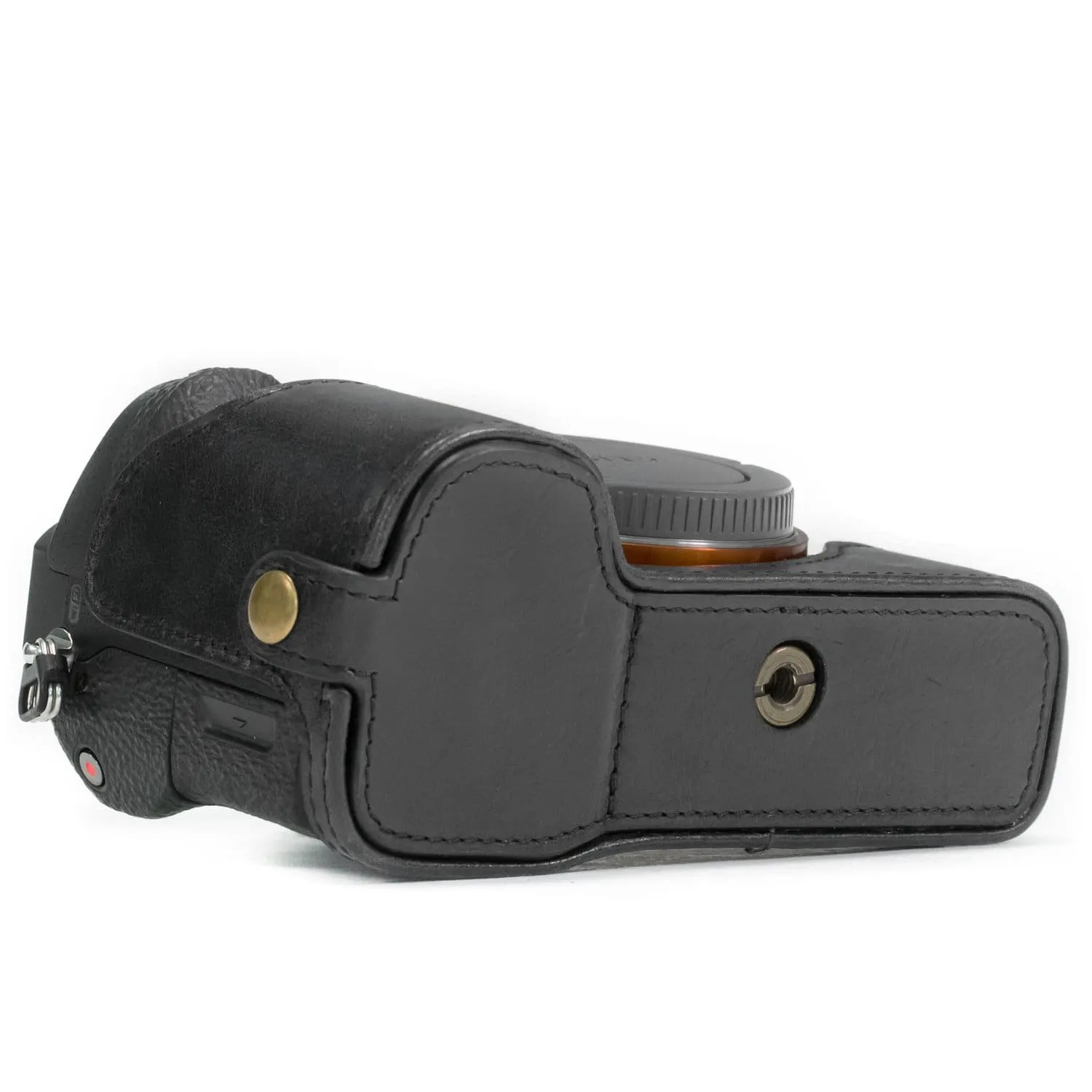 MegaGear Sony Alpha A7S II, A7R II, A7 II Ever Ready Top Grain Leather Camera Half Case and Strap