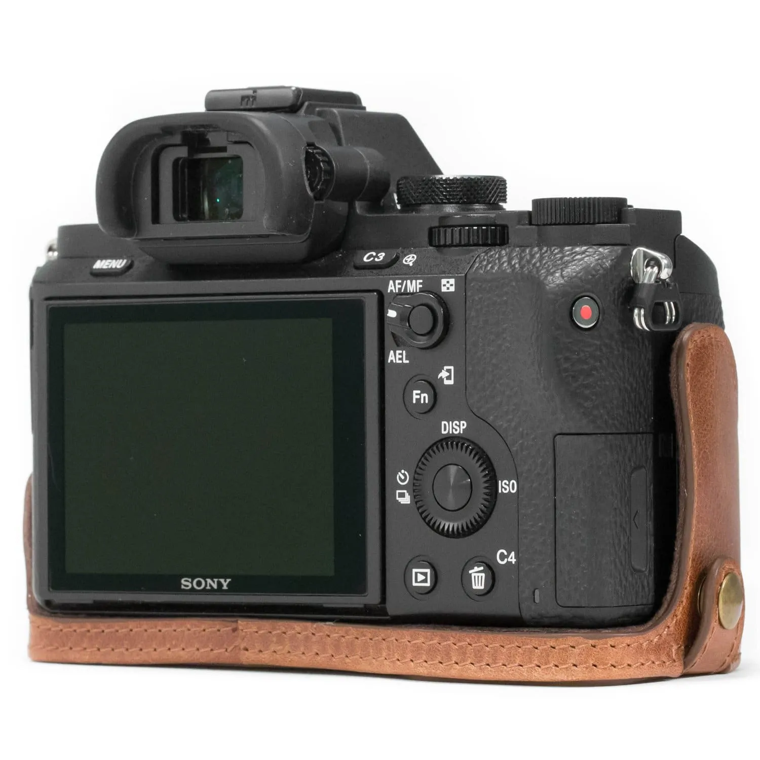 MegaGear Sony Alpha A7S II, A7R II, A7 II Ever Ready Top Grain Leather Camera Half Case and Strap