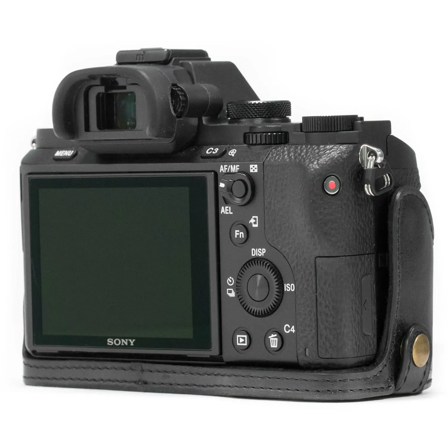 MegaGear Sony Alpha A7S II, A7R II, A7 II Ever Ready Top Grain Leather Camera Half Case and Strap