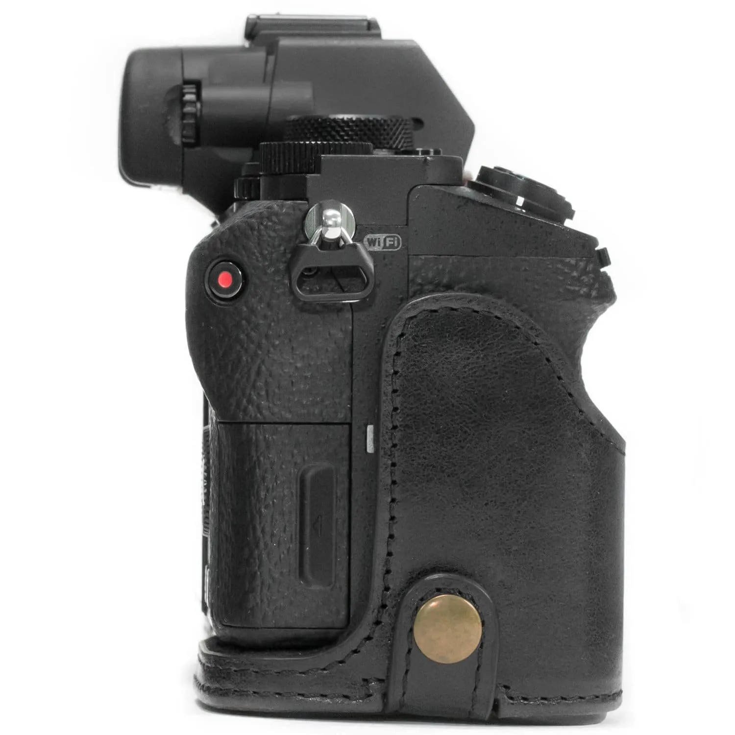 MegaGear Sony Alpha A7S II, A7R II, A7 II Ever Ready Top Grain Leather Camera Half Case and Strap