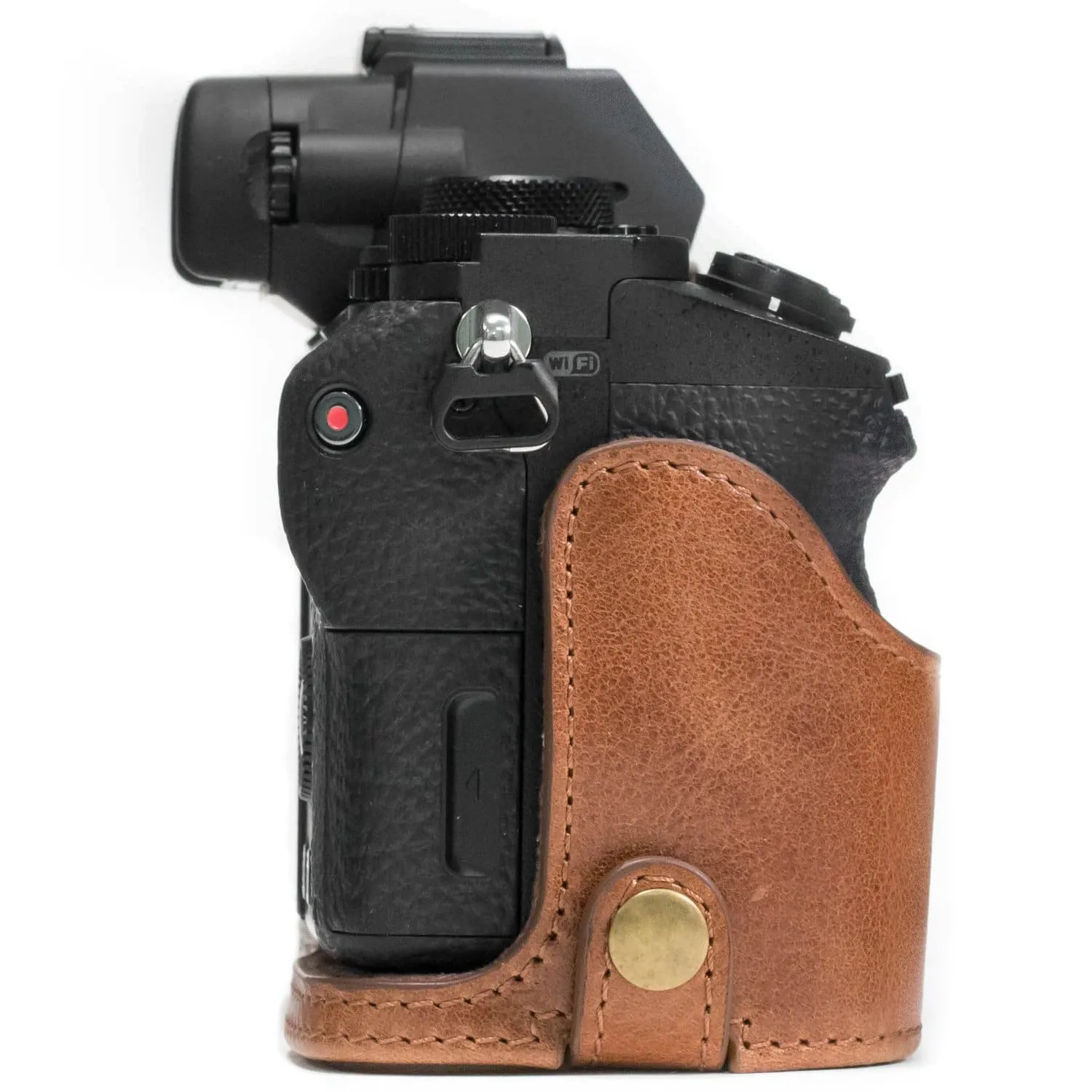 MegaGear Sony Alpha A7S II, A7R II, A7 II Ever Ready Top Grain Leather Camera Half Case and Strap