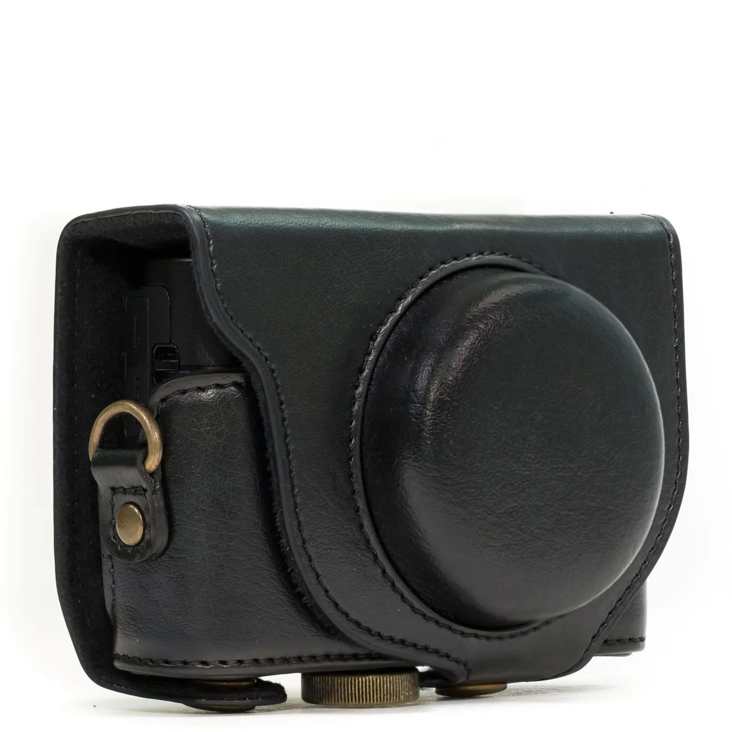 MegaGear Sony Cyber-shot DSC-RX100 VII, DSC-RX100 VI, DSC-RX100 V, DSC-RX100 IV Ever Ready Leather Camera Case with Strap