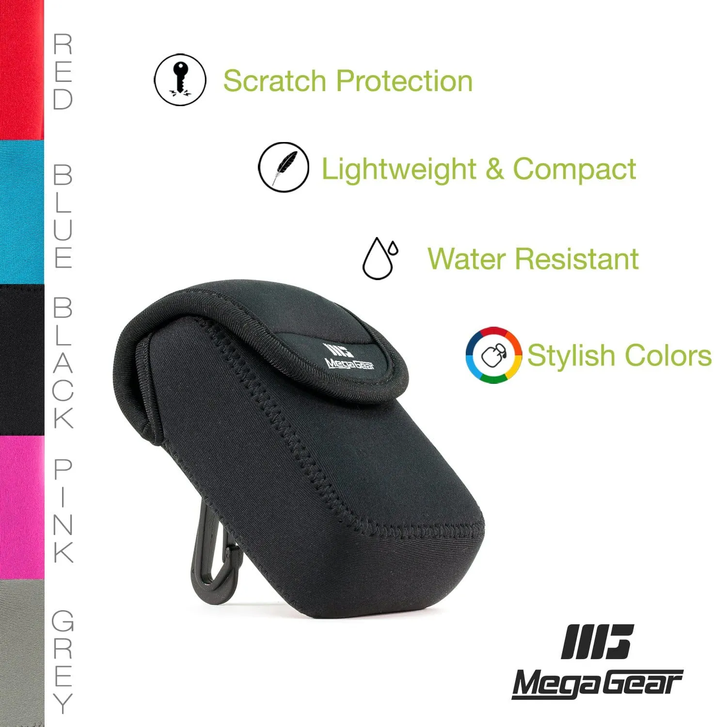 MegaGear Sony Cyber-shot DSC-W800 Ultra Light Neoprene Camera Case, with Carabiner