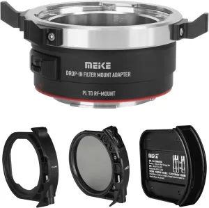 Meike MK-PLTRF-C Drop-in Filter Manual Focus Mount Adapter with Variable ND and UV Filters for ARRI PL-Mount Cine Lenses to Canon RF Mount Cameras EOS-R EOS-RP R5 R6 R7 R10 C70 Komodo