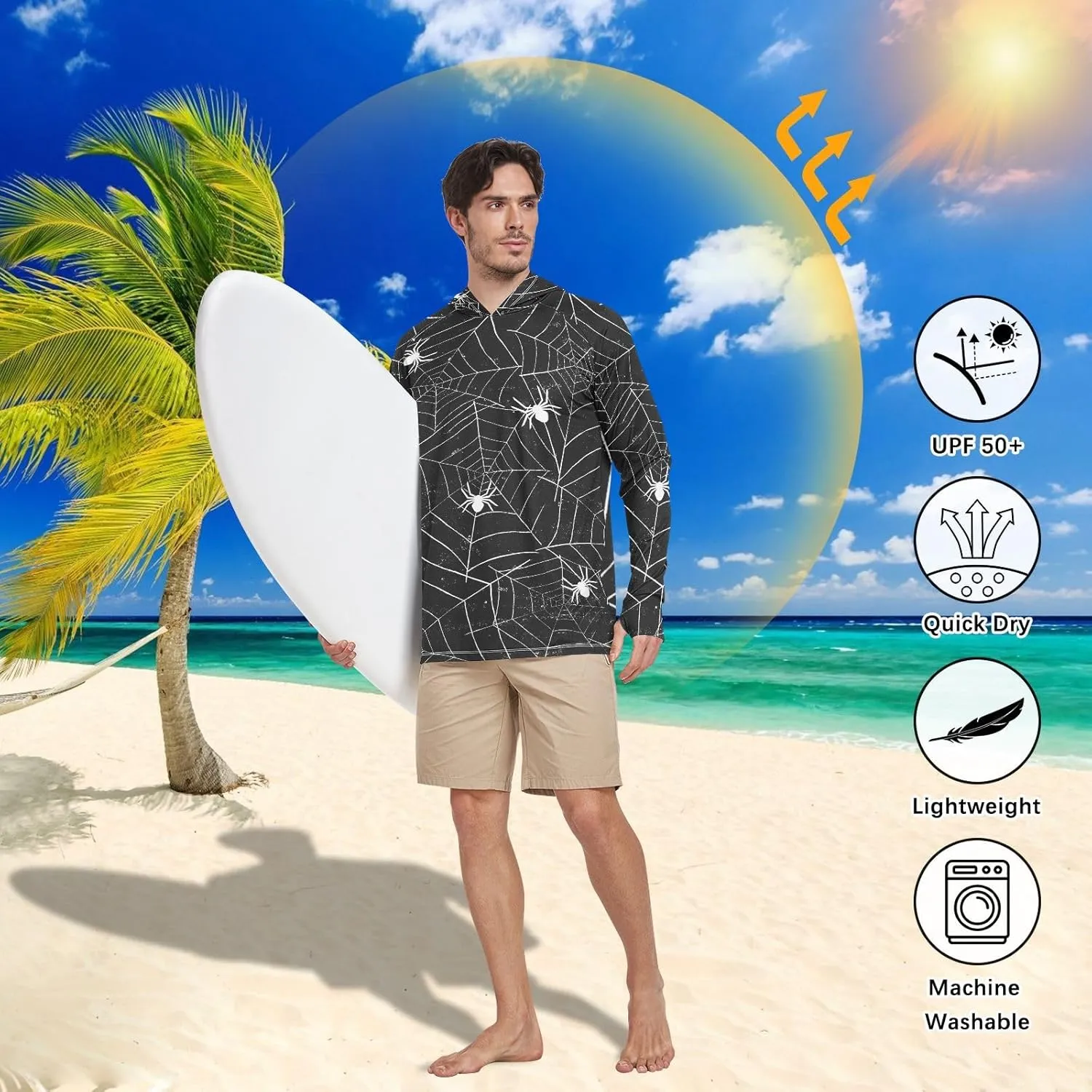 Men Sunscreen Hoodie Cool Sun Protection Sunscreen Hoodie (S-XXL)