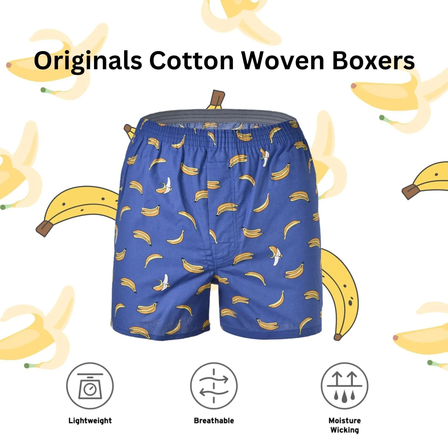 Mens Boxer Shorts for Men 100 Cotton Funny Sleep Short Inseam Woven Pattern Plaid Pajamas Multipacks