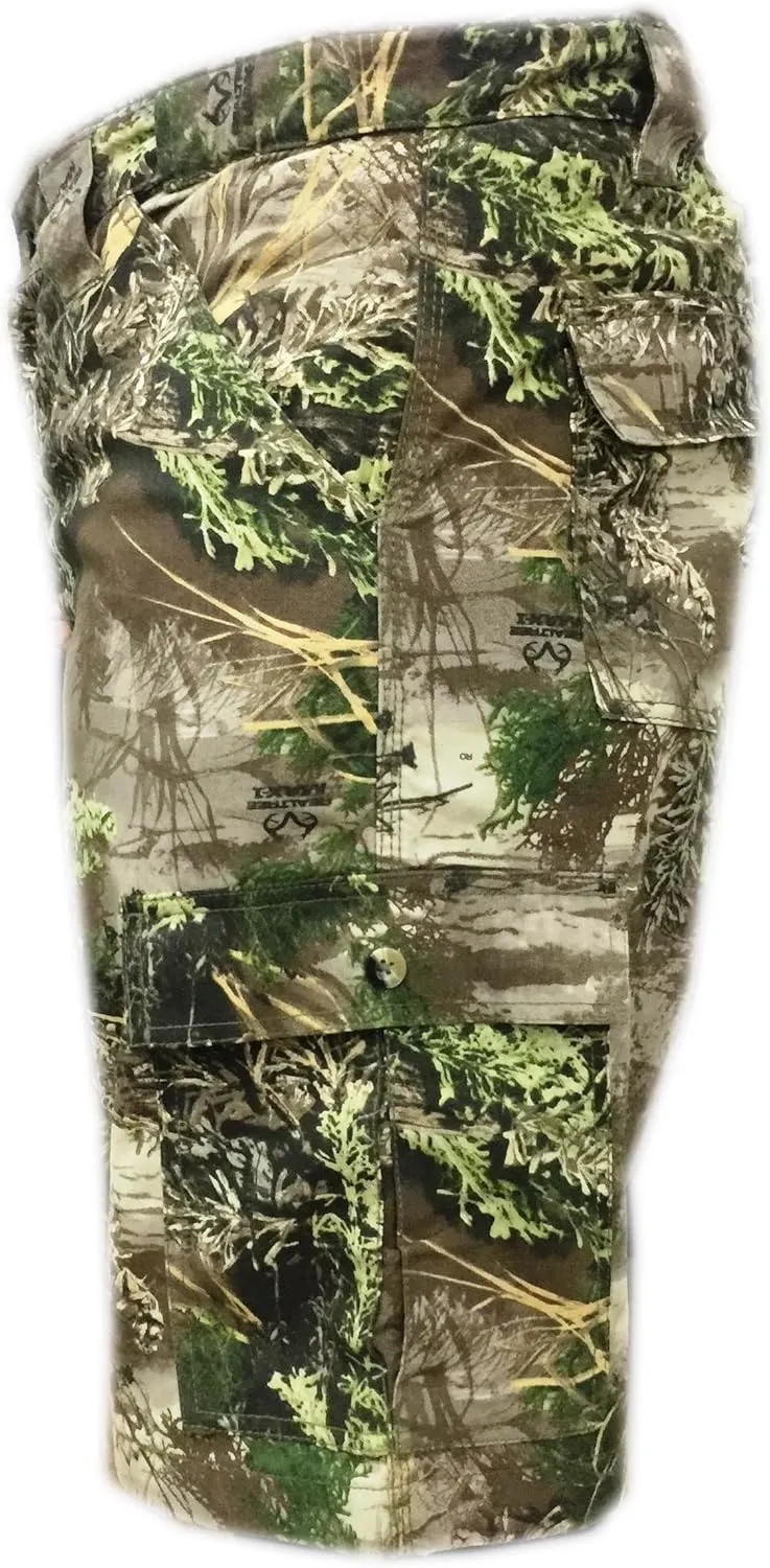 Men's Cargo Shorts - Durable Camo Cargo Shorts for Men-Mens Shorts Cargo with Mossy Oak Print - Ideal for Hiking and Camping