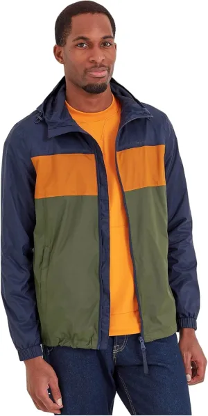 Mens Craven Milatex Colour Block Waterproof Jacket (L) (Khaki Green/Navy/Dark Orange)