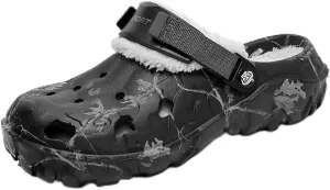 Mens Fur Lined Garden Clogs: Warm Fuzzy Indoor - Winter Indoor Outdoor House Slippers