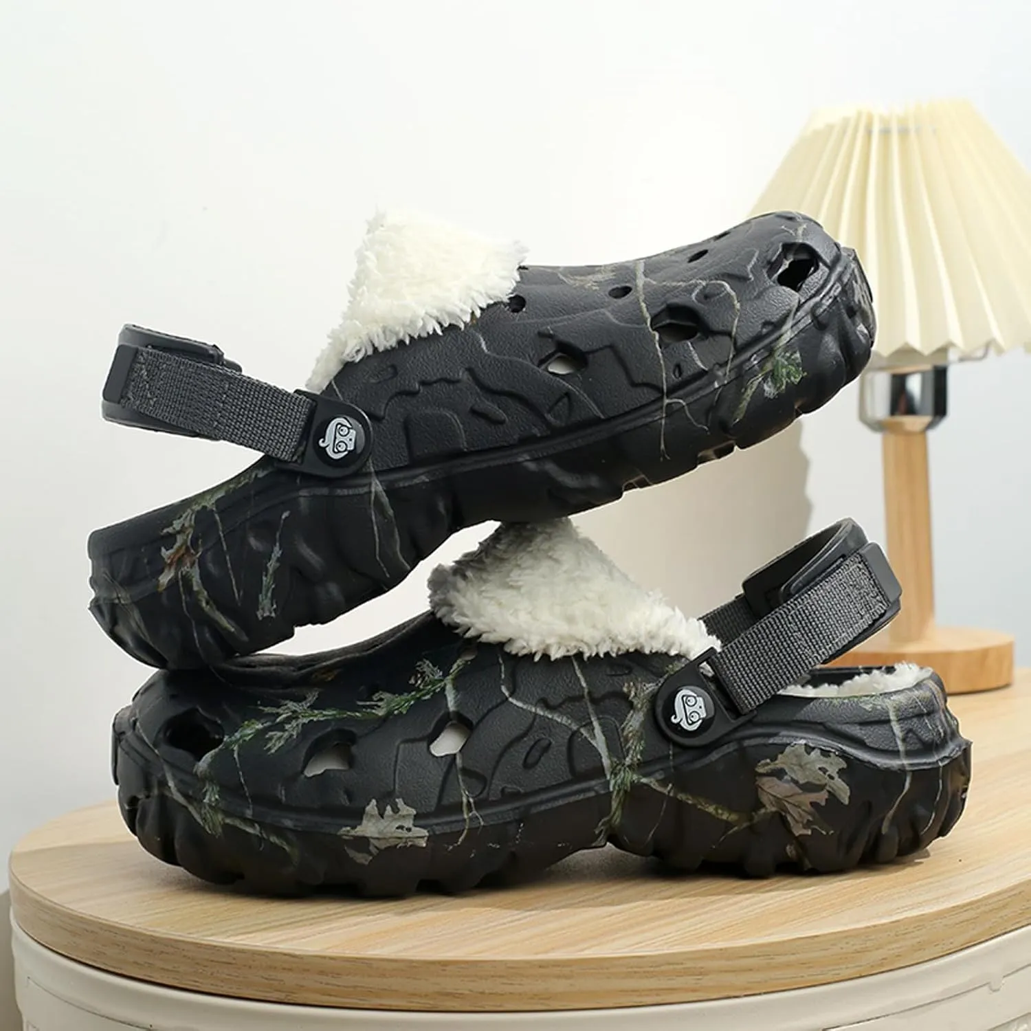 Mens Fur Lined Garden Clogs: Warm Fuzzy Indoor - Winter Indoor Outdoor House Slippers