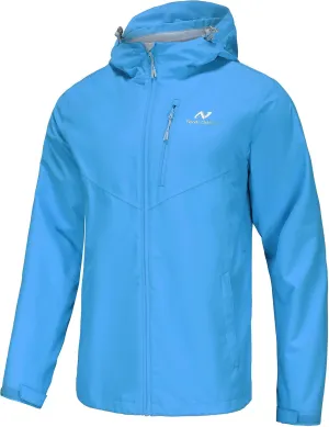Mens Lightweight Hooded Waterproof Rain Jacket Breathable Raincoat Shell for Outdoor Mountain Hiking