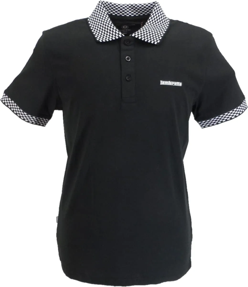 Mens Pinstripe Short Sleeve Contrast Collar Polo Shirt - Navy/White