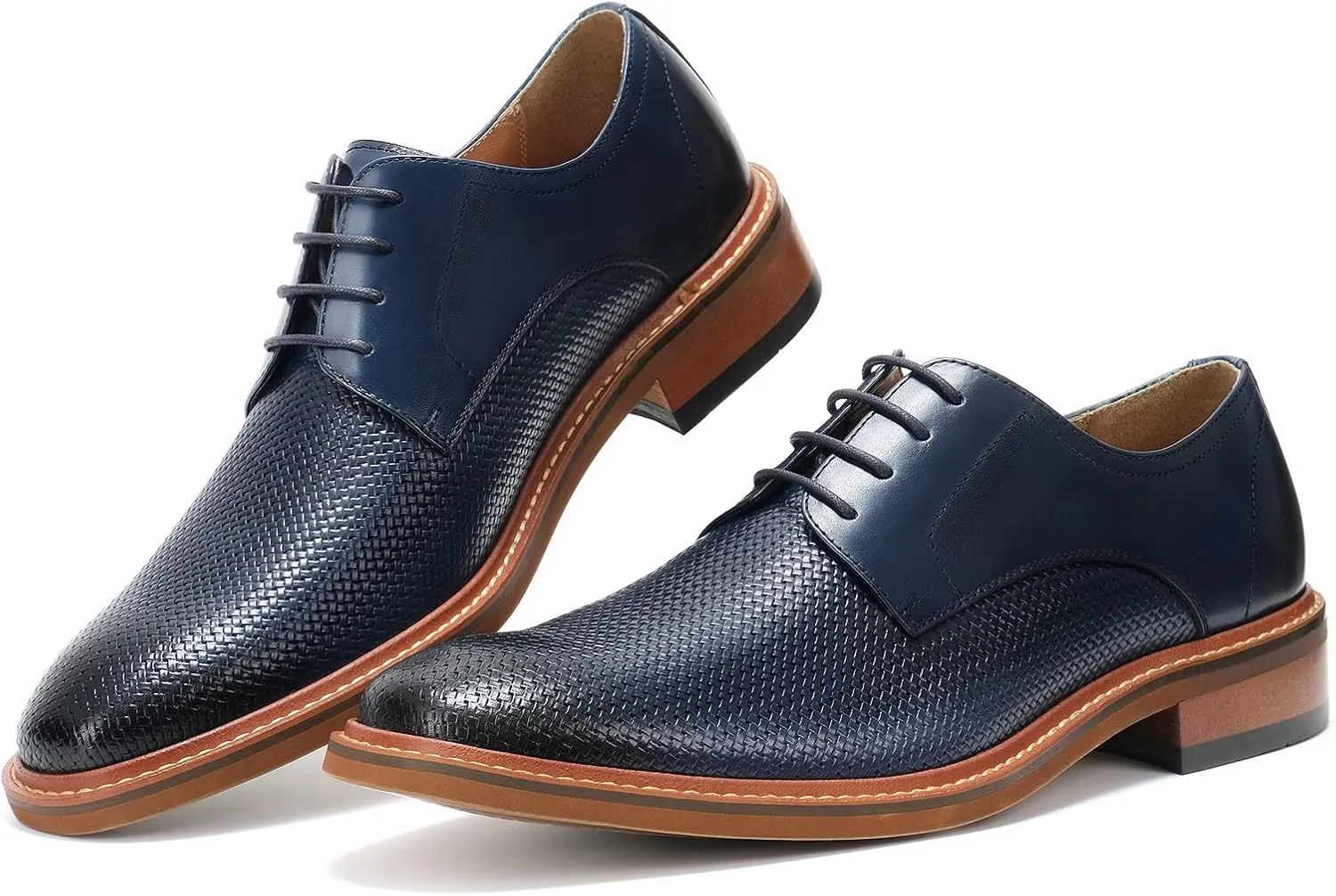 Men's Slip On Oxford Dress Shoes Embossing Design Classic Lace Up Formal Oxford Shoes Moda Italy Men's Prince Classic Modern Formal Oxford Wingtip Lace Up Dress Shoes for Business Wedding