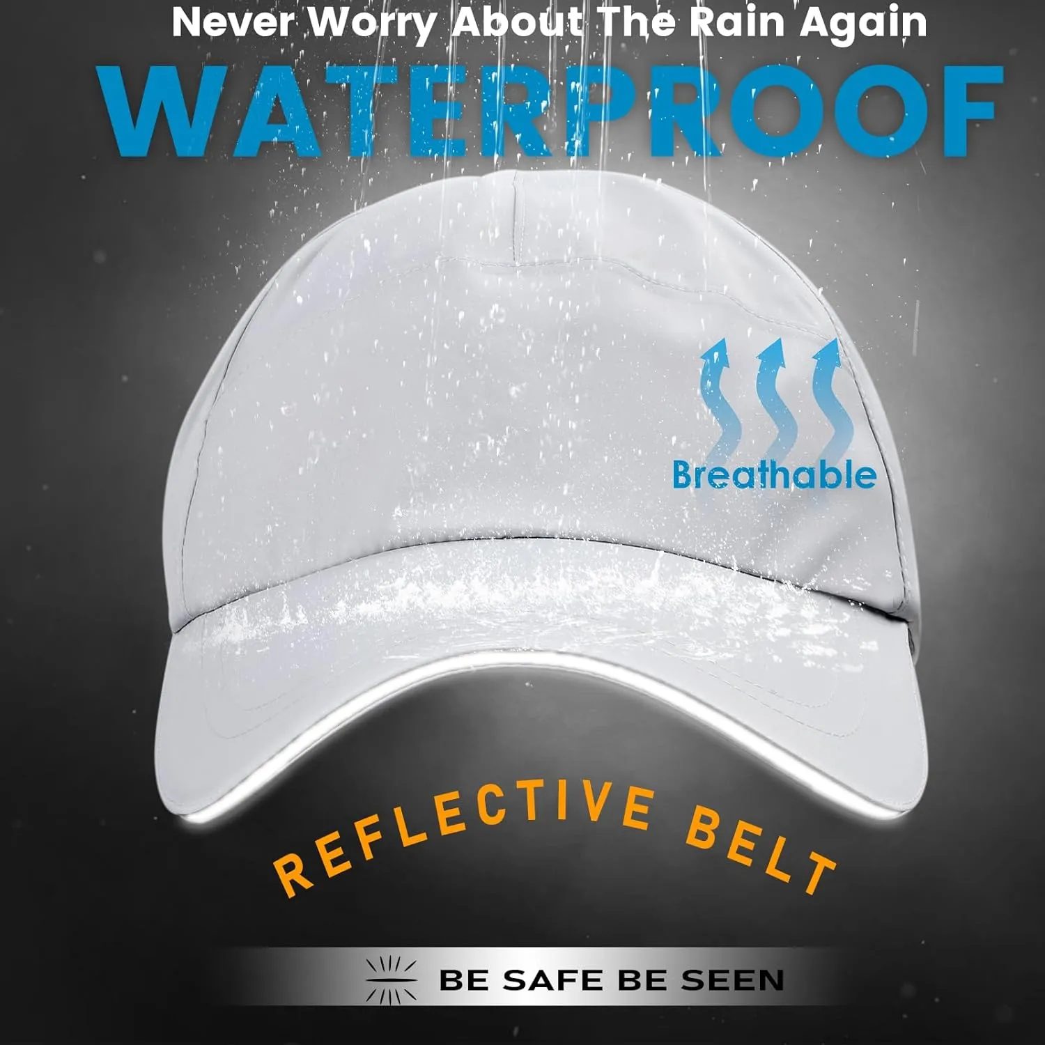 Mens Waterproof Golf Baseball Cap Windproof Breathable UPF50  Outdoor Caps for Women Sport Adjustable Rain Hat
