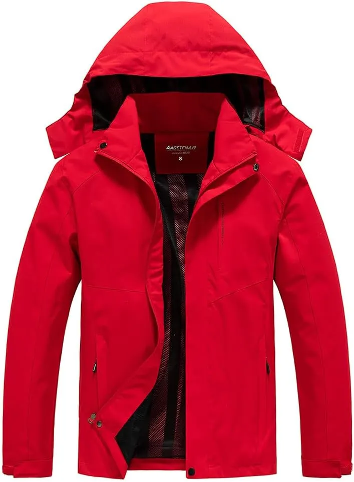 Men's Waterproof Rain Jacket Lightweight Mountain Sports Outdoor Trench Softshell Windproof Jacket for Hiking