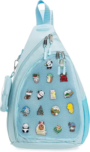 Mens Womens Oxford Ita Bag Pin Display Chest Pack Single Shoulder Bag Sport Backpack Packs Hiking Daypack