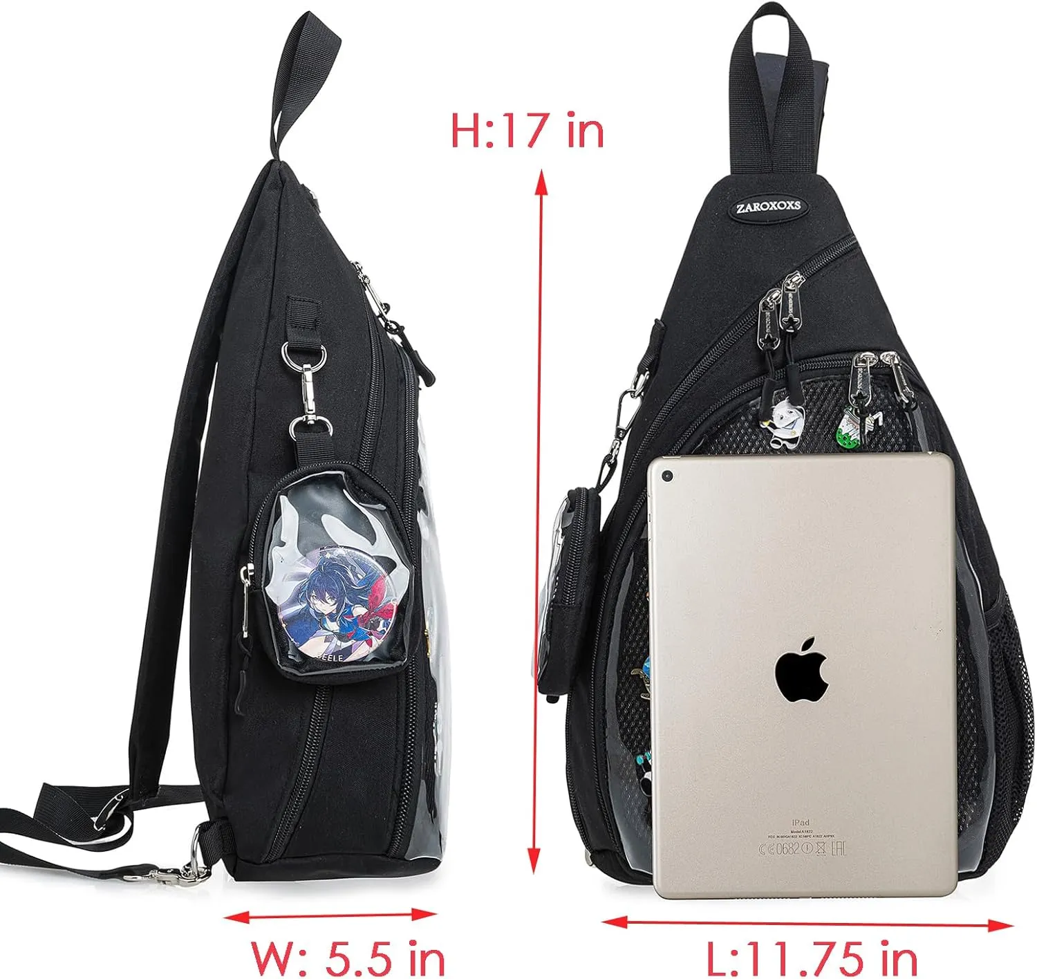 Mens Womens Oxford Ita Bag Pin Display Chest Pack Single Shoulder Bag Sport Backpack Packs Hiking Daypack