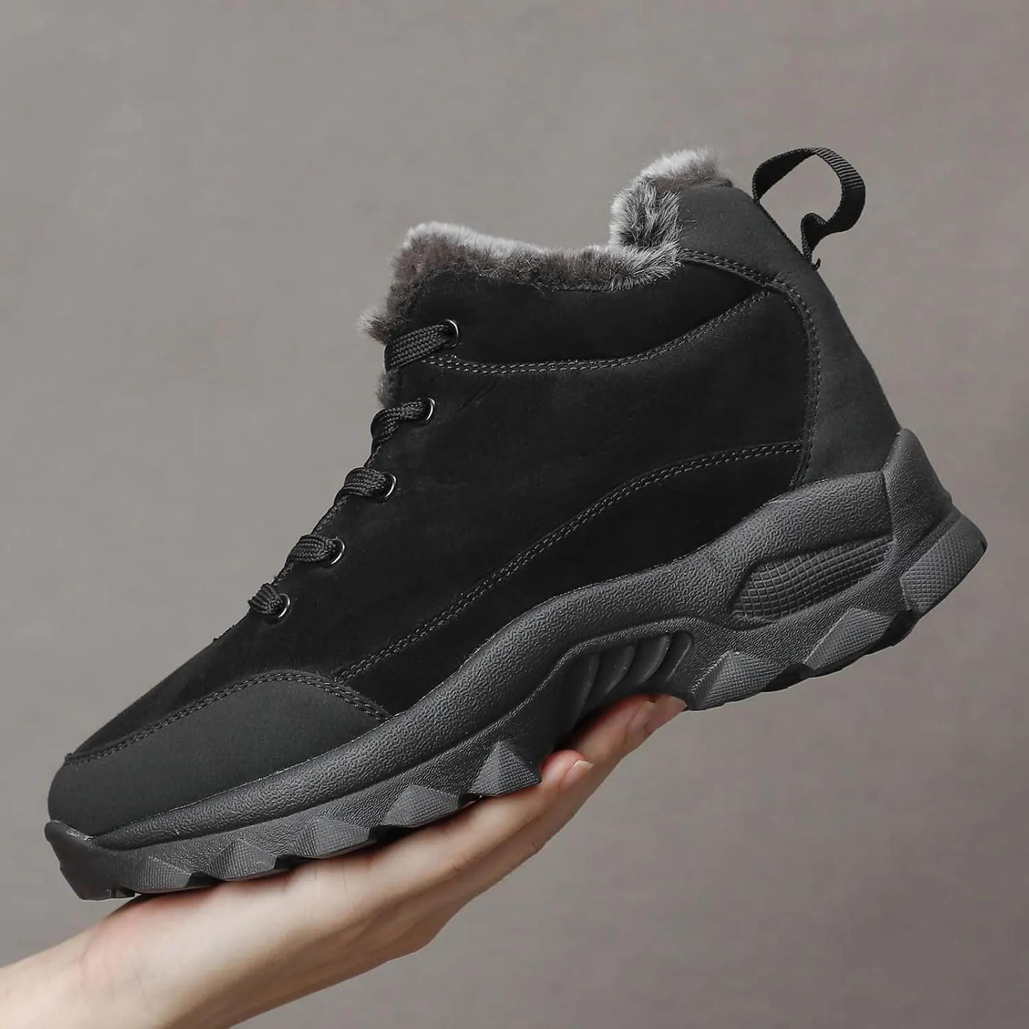Men's Work Boots Waterproof Hiking Sneakers with Warm Fur Lining Women's Working Shoes Nonslip Non Slip Shoes Food Service Waterproof Hike Grounded Footwear