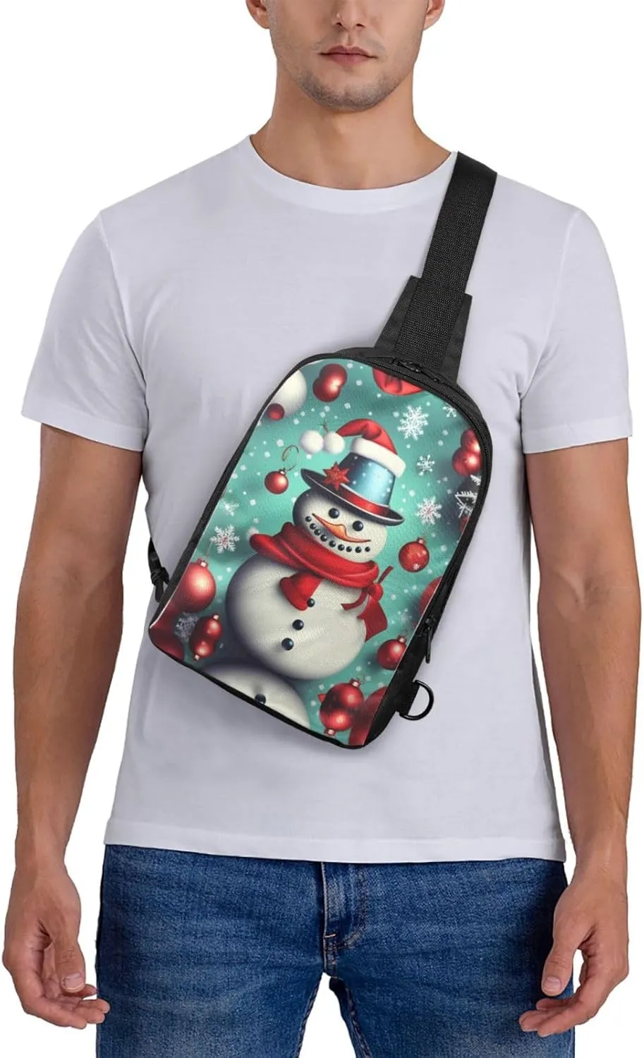 Merry Christmas Day Dual Pocket Chest Bag - Versatile Purse, Sling Purse - Ideal for Concerts, Sports, Travelling, & More