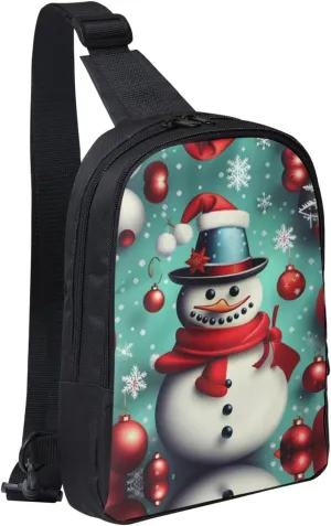 Merry Christmas Day Dual Pocket Chest Bag - Versatile Purse, Sling Purse - Ideal for Concerts, Sports, Travelling, & More