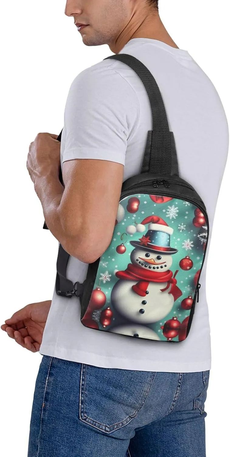 Merry Christmas Day Dual Pocket Chest Bag - Versatile Purse, Sling Purse - Ideal for Concerts, Sports, Travelling, & More