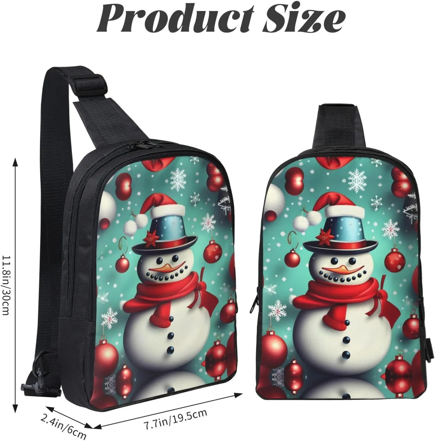 Merry Christmas Day Dual Pocket Chest Bag - Versatile Purse, Sling Purse - Ideal for Concerts, Sports, Travelling, & More