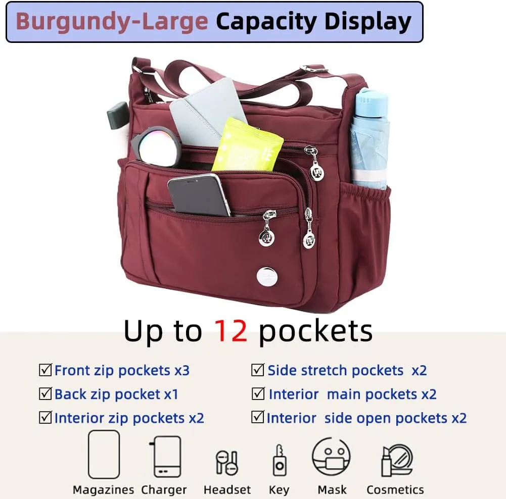 MINTEGRA Women Shoulder Handbag Roomy Multiple Pockets Bag Ladies Crossbody Purse Fashion Tote Top Handle Satchel