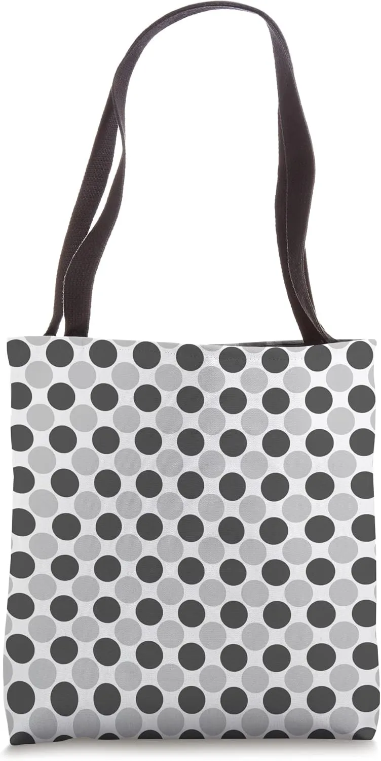 Modern Charcoal Gray White Dots Pattern Tote Bag