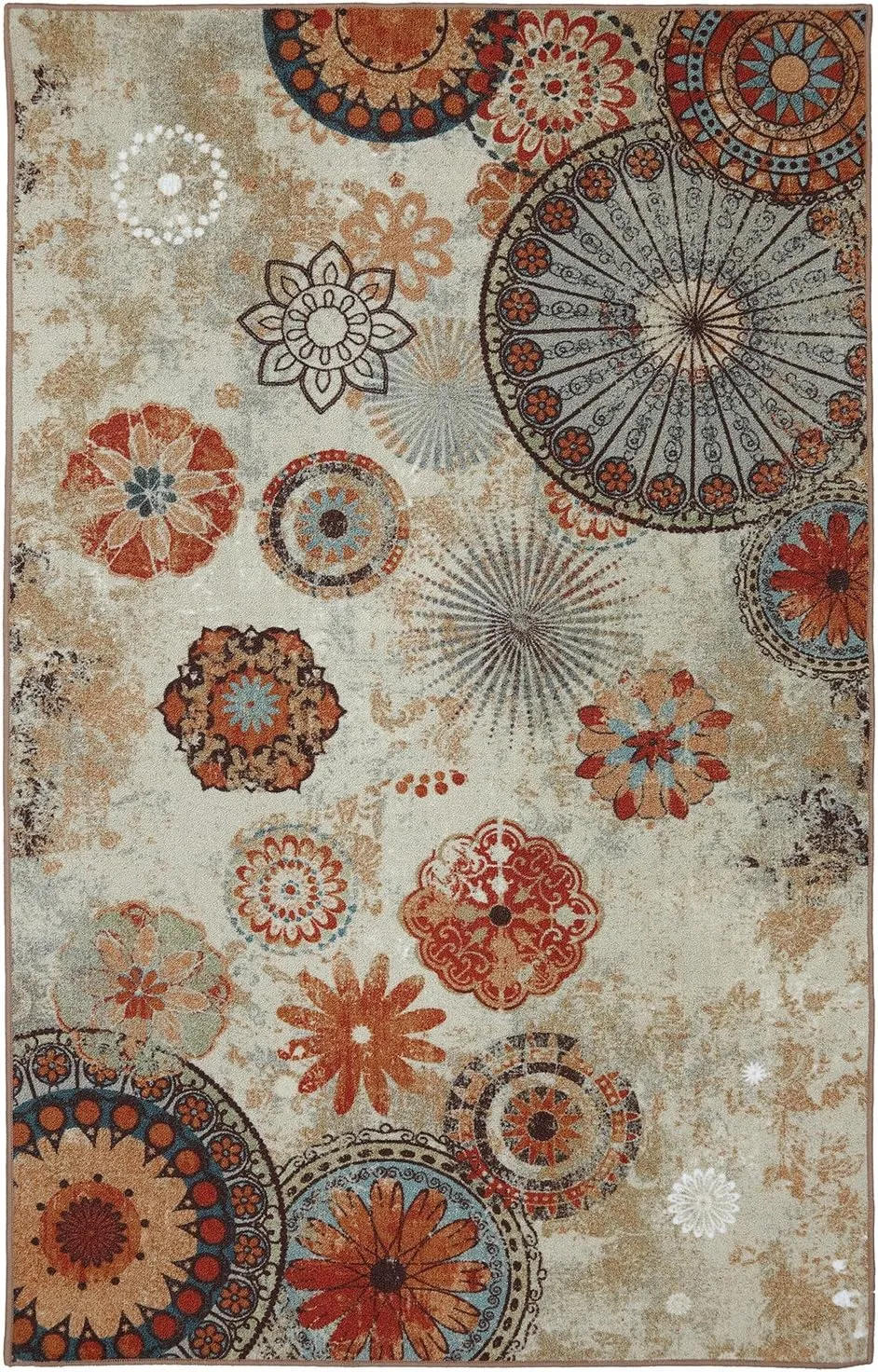 Mohawk Home Alexa Ornamental Floral Medallion 7' 6" x 10' Area Rug - Perfect for Living Room, Dining Room, Office