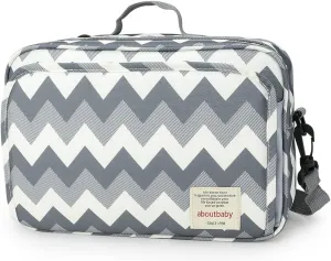 MOMIGO Baby Diaper Caddy Bag - Diaper Caddy Tote Baby Stroller Bag Nursery Storage Bin for Diapers, Wipes & Toys Mini Diaper Bag for Outdoor (Grey Wave)