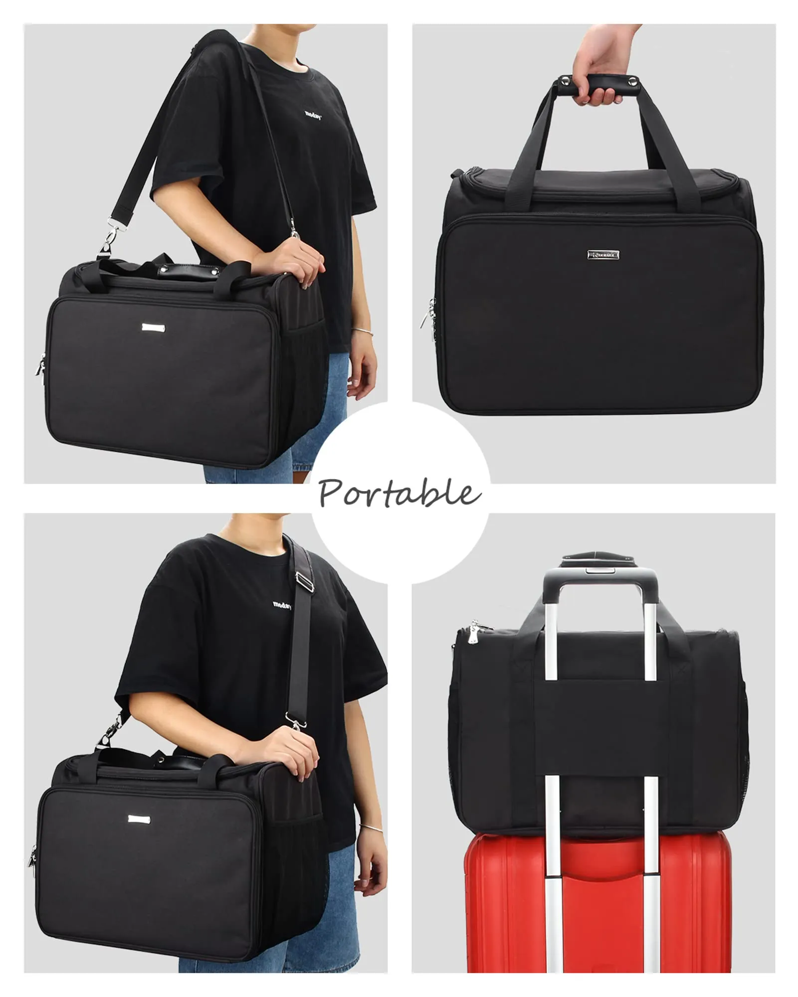 MONSTINA Professional Hairdressing Bag,Hairstylist Travel Bag,Cosmetics Beauty Hairdresser Bag with Shoulder Strap,Hair Makeup Salon Organizer Bag for Barber Insulation Material