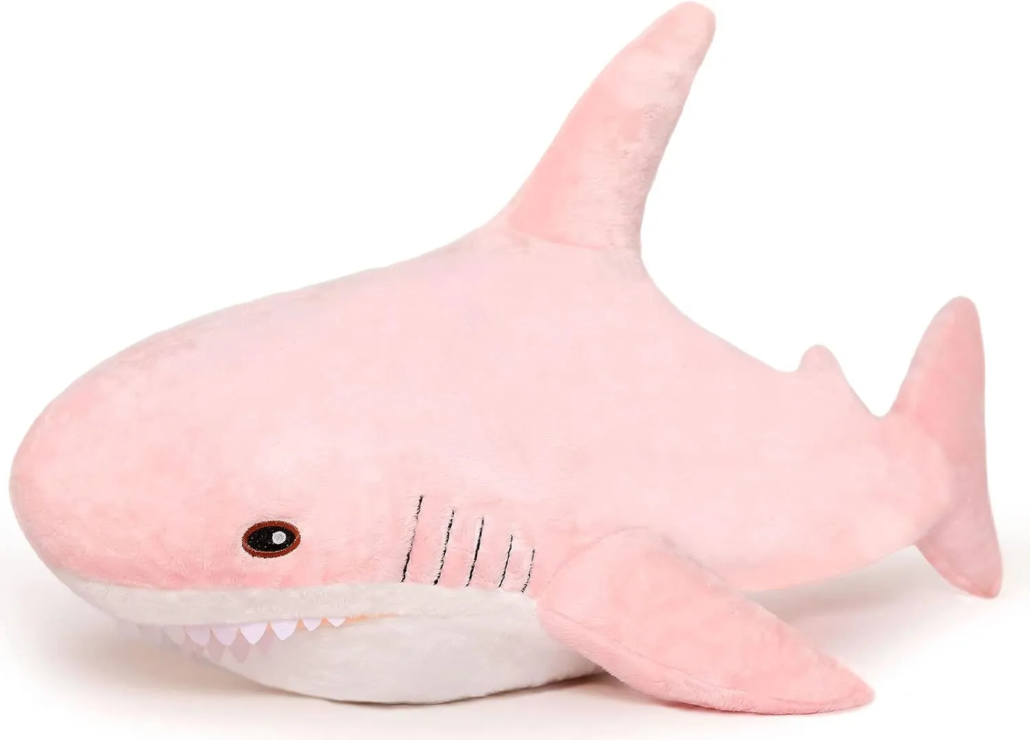 MorisMos Pink Shark Plush Toy, 40in Stuffed Animal, Giant Shark Stuffed Toy for Kids, Cuddly Plush, Birthday, Christmas Gift