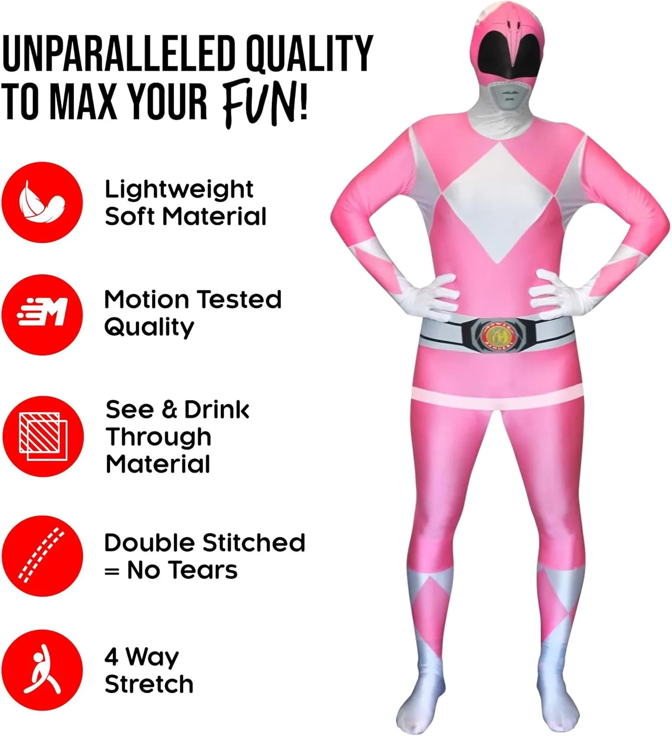 Morphsuits Power Ranger Costume Adult, Power Rangers Costume Adult Men, Power Ranger Costume Adult Woman