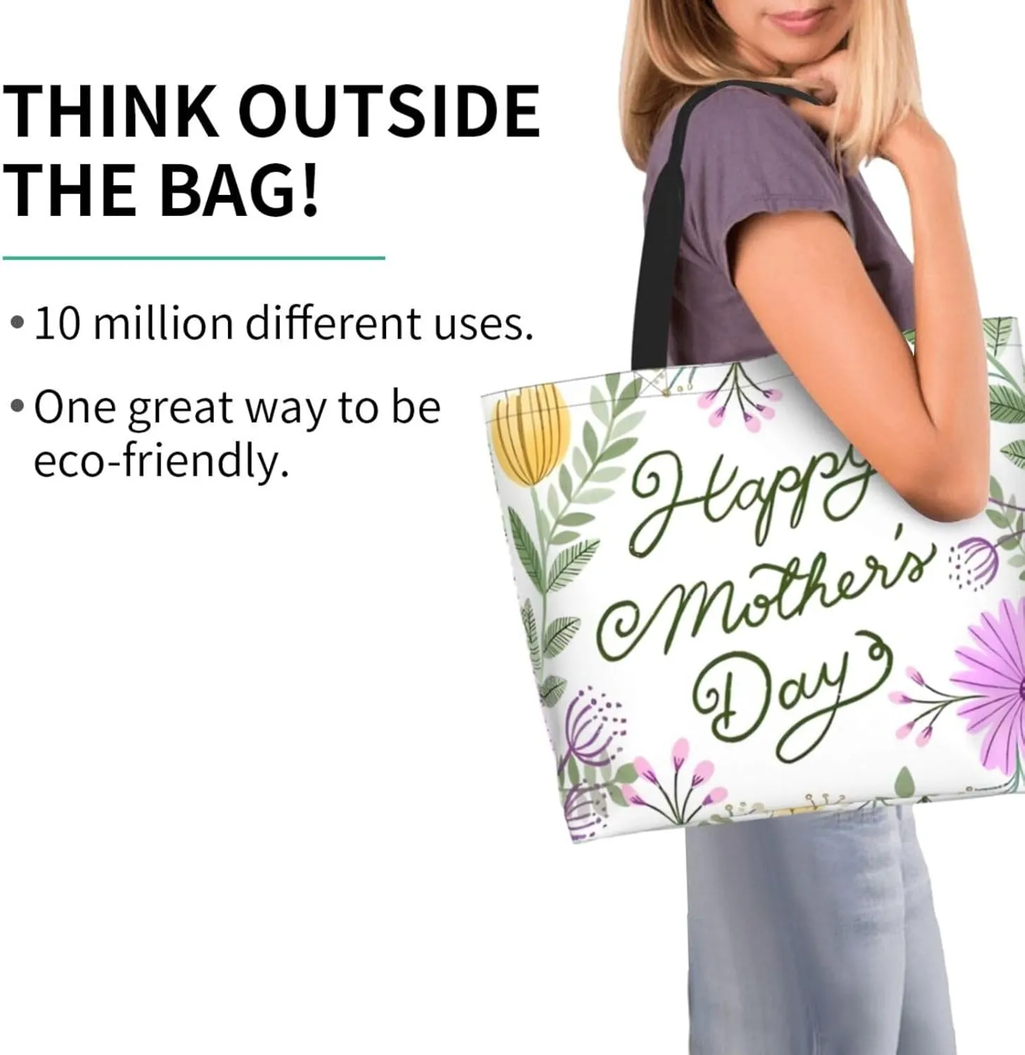 Mothers Day Tote bag Large Reusable Shoulder mom tote Bag Travel Bag With Inner Pocket MamaTote Bag Mothers gift