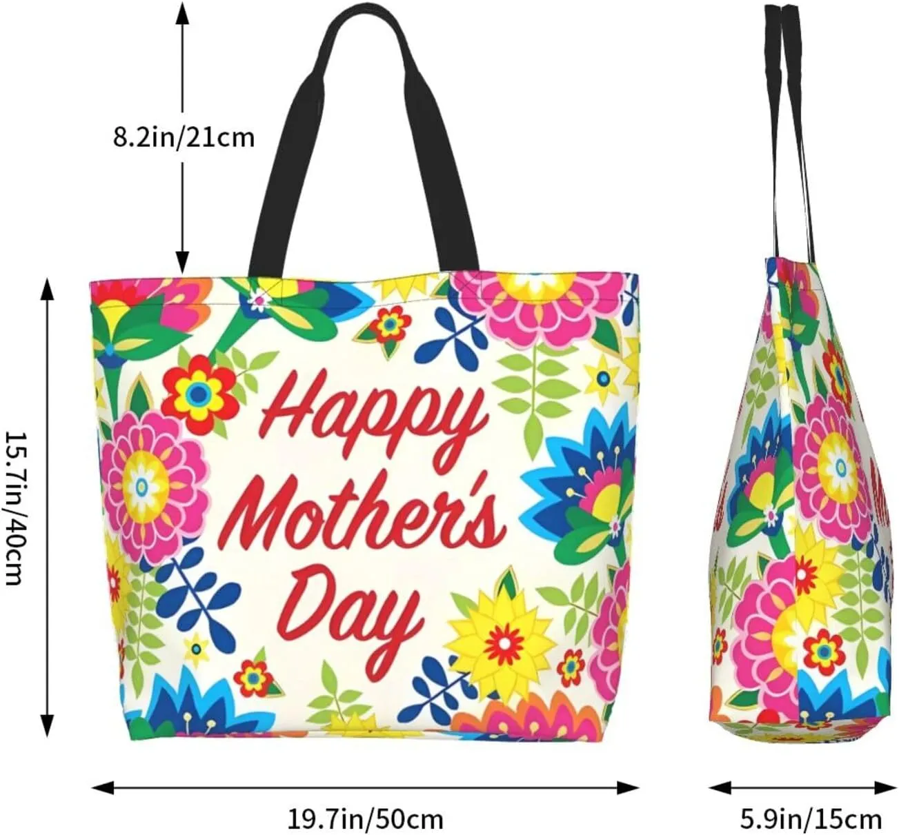 Mothers Day Tote bag Large Reusable Shoulder mom tote Bag Travel Bag With Inner Pocket MamaTote Bag Mothers gift
