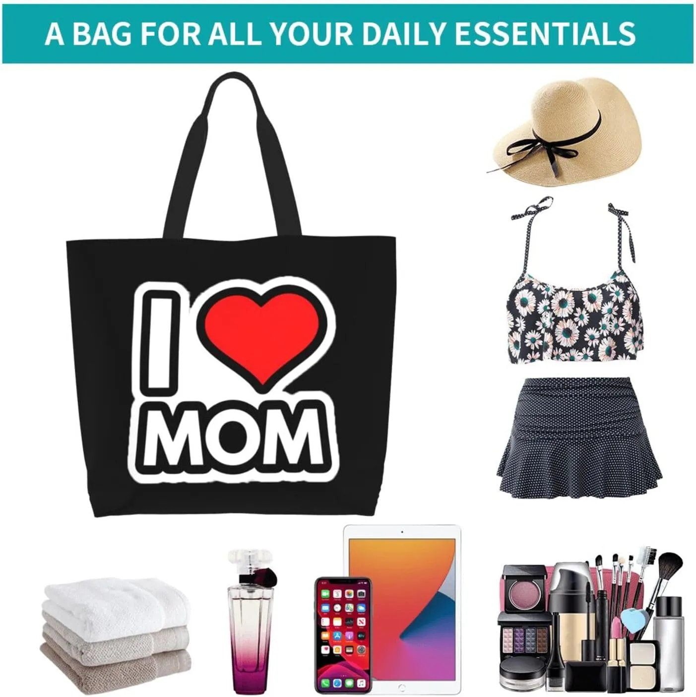 Mothers Day Tote bag Large Reusable Shoulder mom tote Bag Travel Bag With Inner Pocket MamaTote Bag Mothers gift