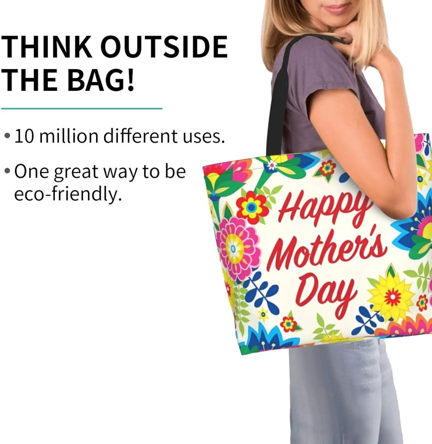 Mothers Day Tote bag Large Reusable Shoulder mom tote Bag Travel Bag With Inner Pocket MamaTote Bag Mothers gift