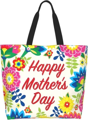 Mothers Day Tote bag Large Reusable Shoulder mom tote Bag Travel Bag With Inner Pocket MamaTote Bag Mothers gift